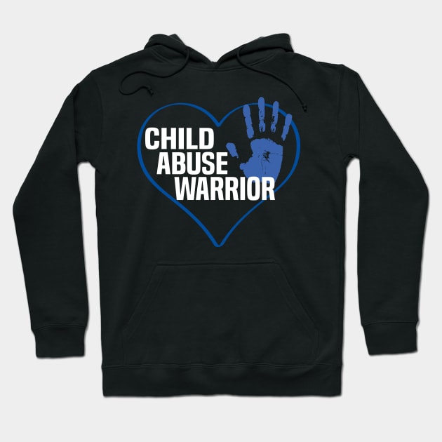 Child Abuse Awareness Warrior Blue Heart Hoodie by Uniqueify